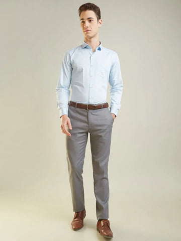 Sky Blue Solid Formal Shirt Tim Paris