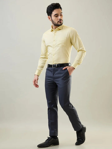Yellow Solid Formal Shirt Tim Paris