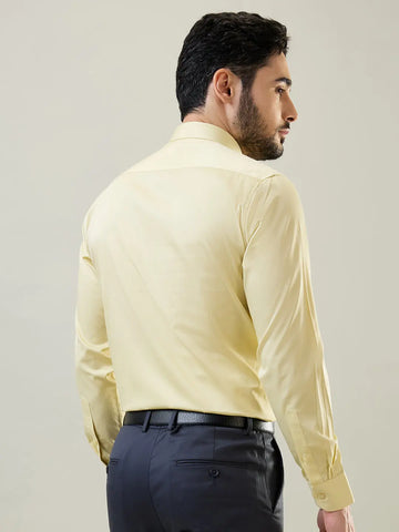 Yellow Solid Formal Shirt Tim Paris