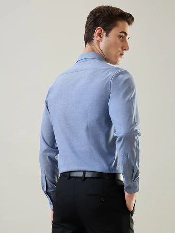 Blue Solid Formal Shirt Tim Paris
