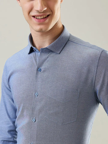 Blue Solid Formal Shirt Tim Paris