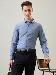Blue Solid Formal Shirt