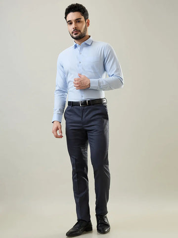 Light Blue Solid Formal Shirt Tim Paris