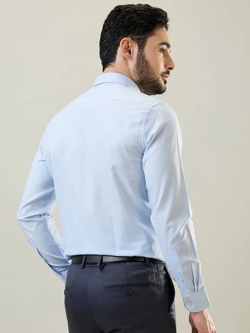 Light Blue Solid Formal Shirt Tim Paris