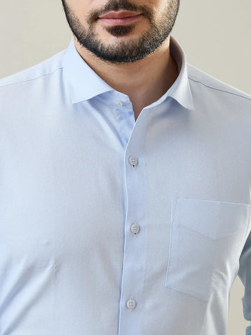 Light Blue Solid Formal Shirt Tim Paris