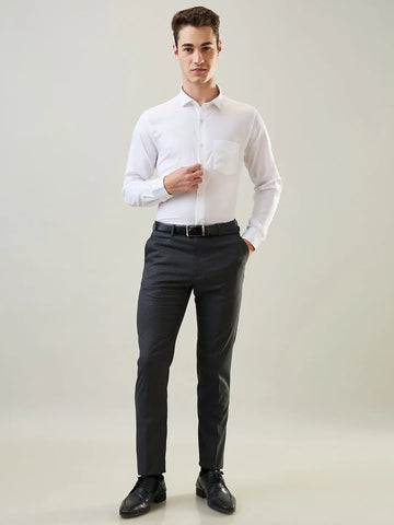White Solid Formal Shirt Tim Paris