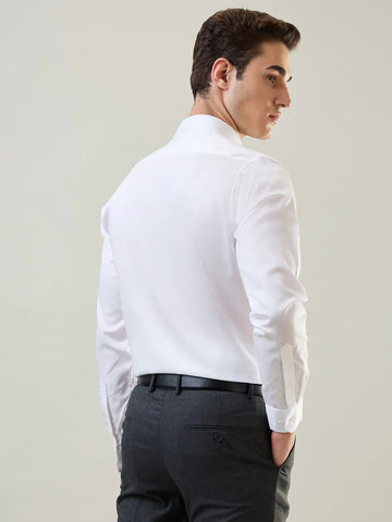 White Solid Formal Shirt Tim Paris