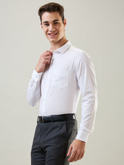 White Solid Formal Shirt