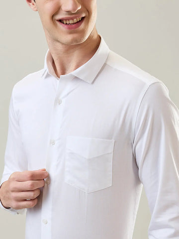 White Solid Formal Shirt Tim Paris
