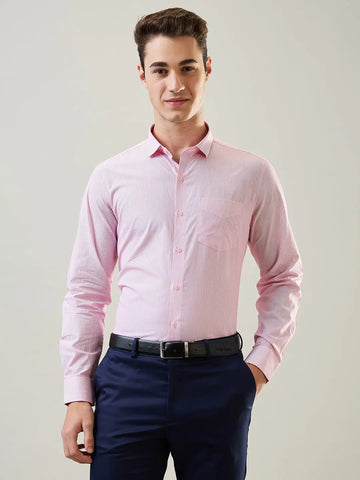 Pink Striped Formal Shirt Tim Paris
