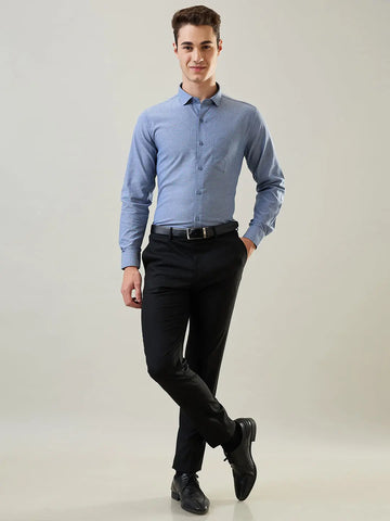 Tim Paris Formal Pant - Black Woven Solid Pant Tim Paris