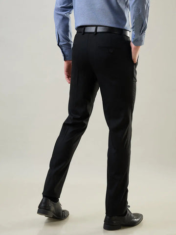 Tim Paris Formal Pant - Black Woven Solid Pant Tim Paris