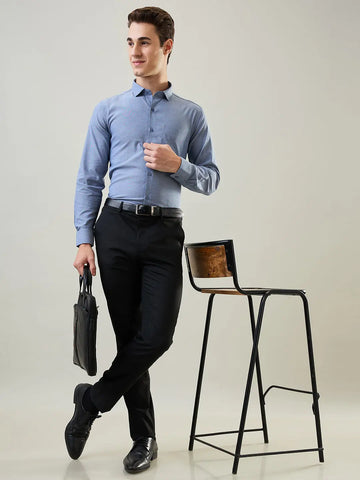 Tim Paris Formal Pant - Black Woven Solid Pant Tim Paris