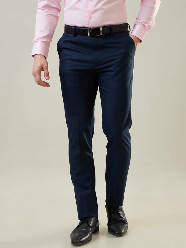 Navy Blue Slim Fit Formal Trouser Tim Paris