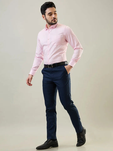 Navy Blue Slim Fit Formal Trouser Tim Paris