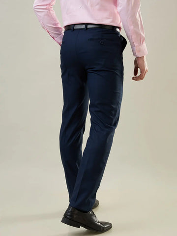 Navy Blue Slim Fit Formal Trouser Tim Paris