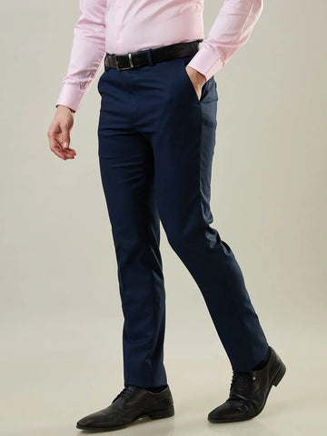 Navy Blue Slim Fit Formal Trouser Tim Paris