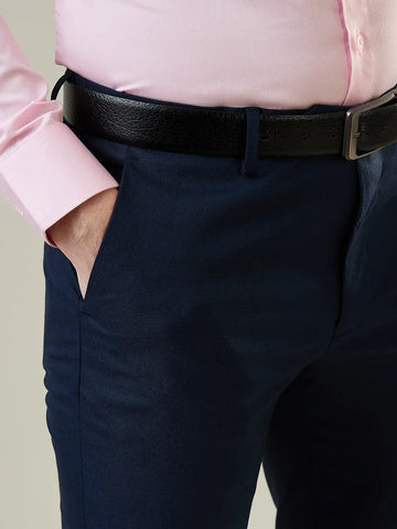 Navy Blue Slim Fit Formal Trouser Tim Paris