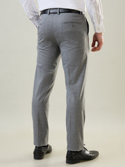 Grey Solid Slim Fit Formal Pant
