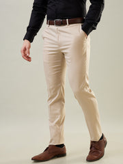 Beige Slim Fit Formal Pant