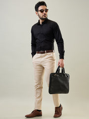 Beige Slim Fit Formal Pant