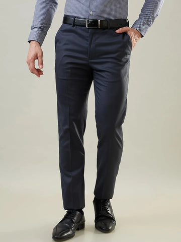 Dark Grey Slim Fit Formal Pant Tim Paris