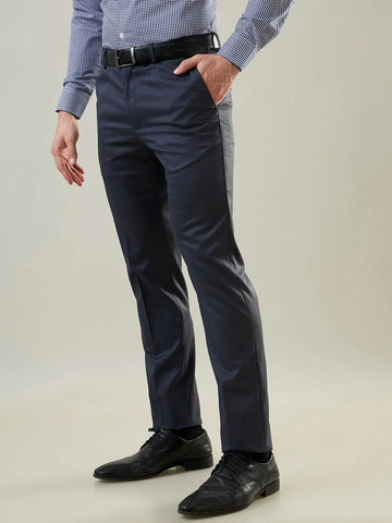 Dark Grey Slim Fit Formal Pant Tim Paris