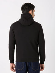 Black Regular Fit Zipper Hoodie TIM PARIS