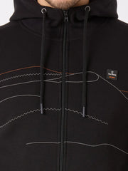 Black Regular Fit Zipper Hoodie TIM PARIS