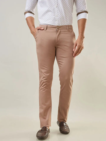 Khaki Slim Tapered Fit Chinos Tim Paris