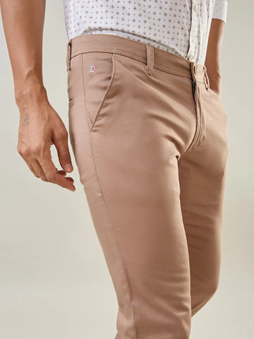 Khaki Slim Tapered Fit Chinos Tim Paris