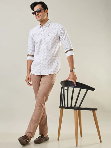 Khaki Slim Tapered Fit Chinos Tim Paris