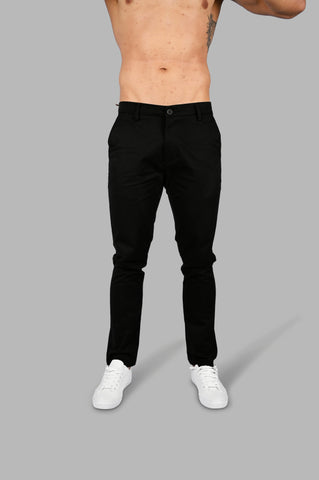 Black Slim Tapered Fit Chinos Tim Paris