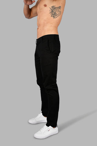 Black Slim Tapered Fit Chinos Tim Paris