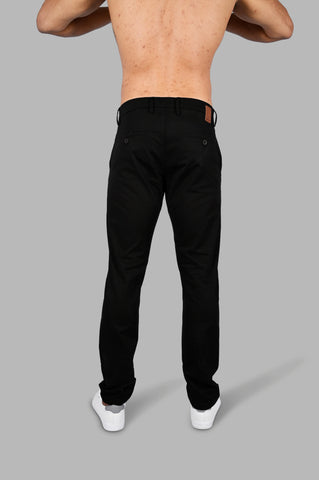 Black Slim Tapered Fit Chinos Tim Paris