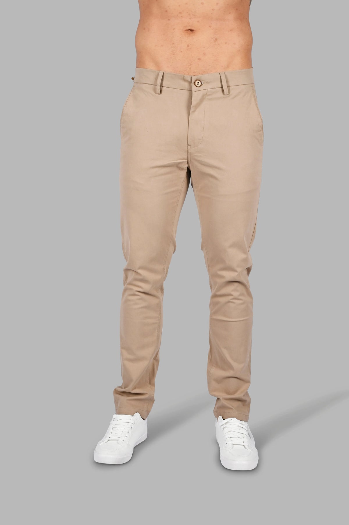 Tan Slim Tapered Fit Chinos Tim Paris
