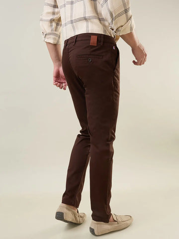 Brown Slim Fit Chinos Tim Paris