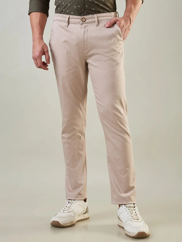 Cream Slim Tapered Fit Chinos Tim Paris