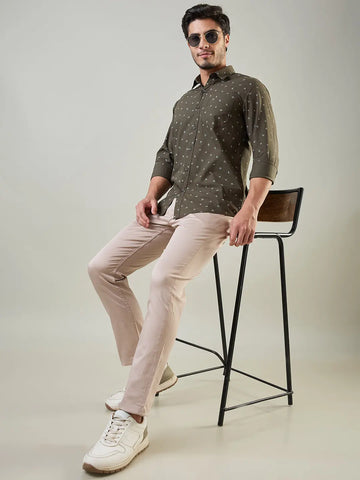 Cream Slim Tapered Fit Chinos Tim Paris