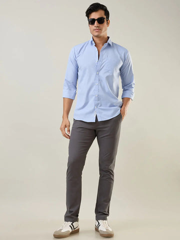 Grey Slim Fit Chinos Tim Paris