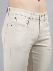 Cream Slim Fit Stretch Chinos