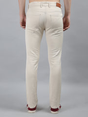 Cream Slim Fit Stretch Chinos
