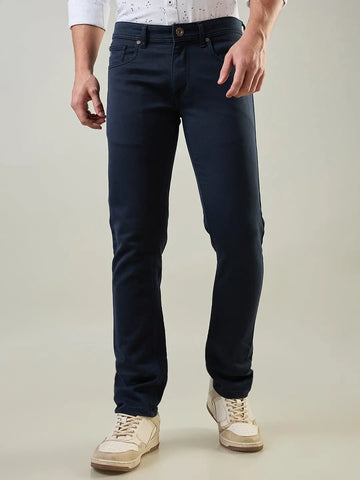Navy Blue Ferdinand Slim Tapered Fit Jeans Tim Paris