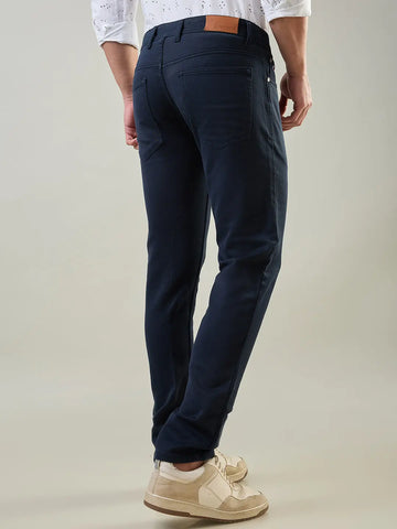 Navy Blue Ferdinand Slim Tapered Fit Jeans Tim Paris