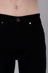 Black Relaxed Fit Stretch Jeans