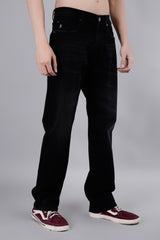 Black Relaxed Fit Stretch Jeans
