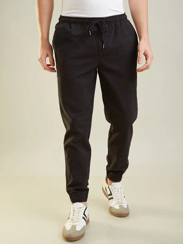 Black Regular Fit Jogger Tim Paris