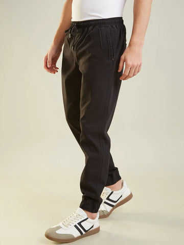 Black Regular Fit Jogger Tim Paris