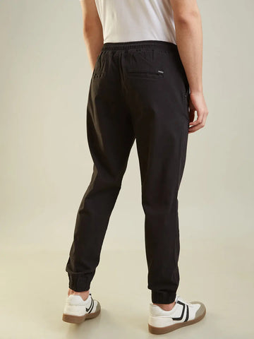 Black Regular Fit Jogger Tim Paris