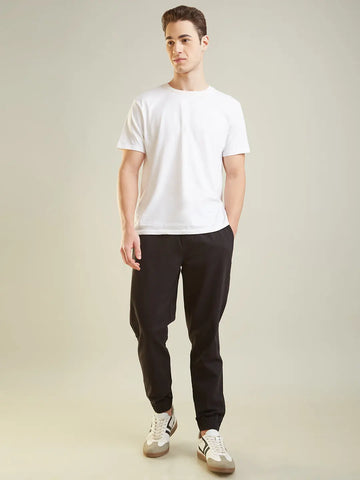 Black Regular Fit Jogger Tim Paris